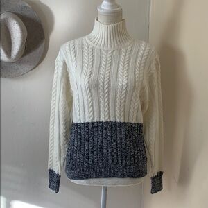splendid • mock neck mixed media knit sweater